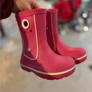 Crocs, Pink Kids Rain Boots - Comfortable Waterproof Boot